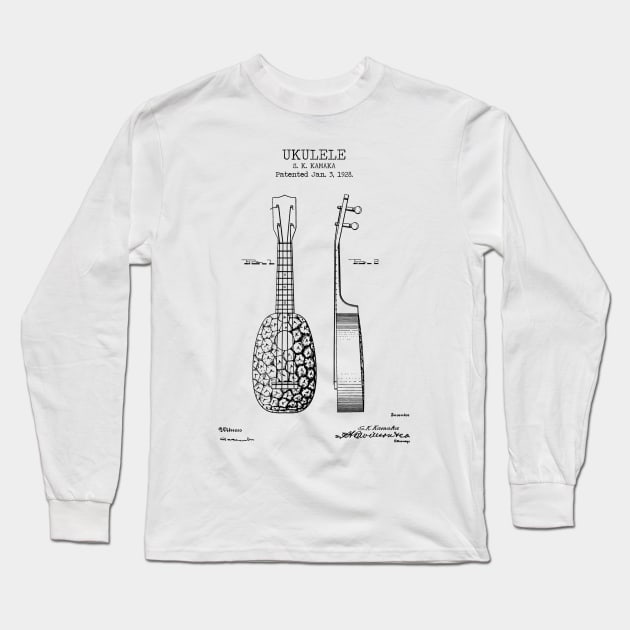 UKULELE  patent Long Sleeve T-Shirt by Dennson Creative